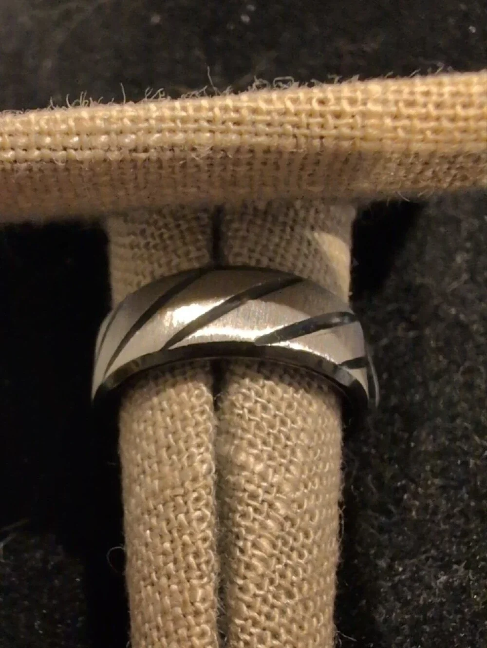 Stainless Steel Men's Brushed Two-Tone Band Ring